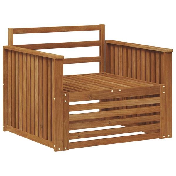 vidaXL 2 Bucată Sofa cu Brațe Lemn Solid de Acacia natural