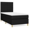 vidaXL Pat box spring cu saltea, negru, 90x190 cm, textil