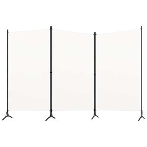 vidaXL Paravan de cameră cu 3 panouri, alb, 260 x 180 cm, textil