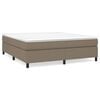 vidaXL Pat continental cu saltea, gri taupe, 180x200 cm, textil
