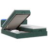 vidaXL Pat Ottoman cu Saltea și LED Verde &icirc;nchis 200 x 200 cm Catifea