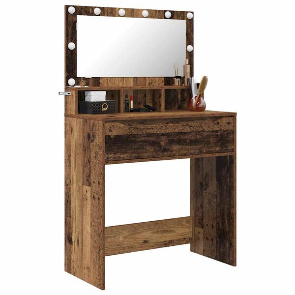 vidaXL Mese de toaletă pentru dormitor Lemn Vechi 80 x 39,6 x 135 cm