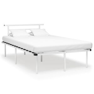 vidaXL Cadru de pat, alb, 120 x 200 cm, metal