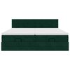 vidaXL Cadru de pat otoman cu saltele Verde &icirc;nchis 200x200cm catifea