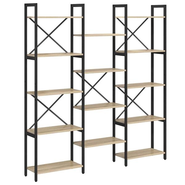 vidaXL Raft pentru cărți Stejar Sonoma 156 x 25 x 167 cm Lemn compozit