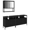 vidaXL Set de mobilier pentru baie 3 buc. Negru 80 x 30 x 60 cm