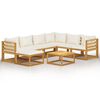 vidaXL Set mobilier grădină cu perne, 8 piese, crem, lemn masiv acacia