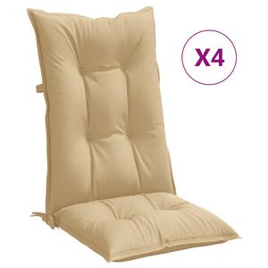vidaXL Perne scaun cu spătar &icirc;nalt 4 buc. melanj bej 120x50x7cm textil