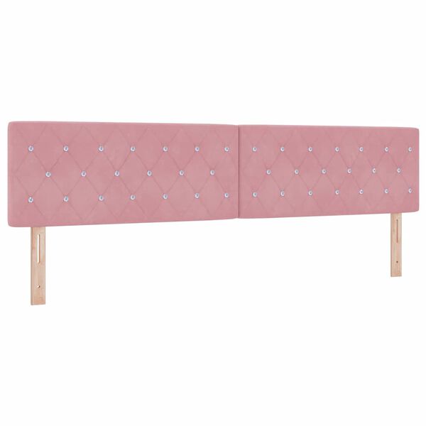 vidaXL Tăblie cap cu headboard Roz 200 cm Piele artificială