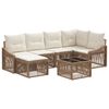 vidaXL Set de canapele pentru grădină 7 pcs Bej poliratan
