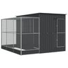 vidaXL Volieră cu extensie argintie 290x303x216 cm oțel