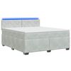 vidaXL Pat box spring cu saltea și LED Gri deschis 140 x 200 cm