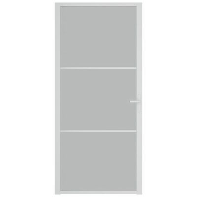 vidaXL Ușă de interior, 93x201,5 cm, alb,sticlă mată și aluminiu