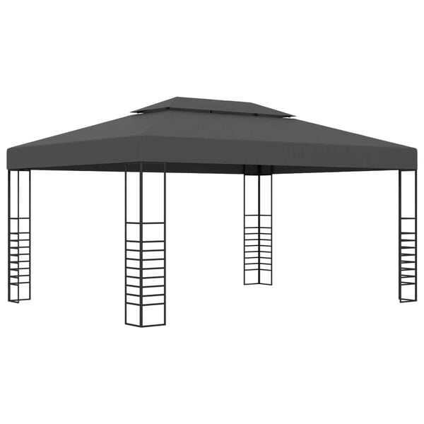 vidaXL Pavilion cu șir de lumini LED, antracit, 3x4 m