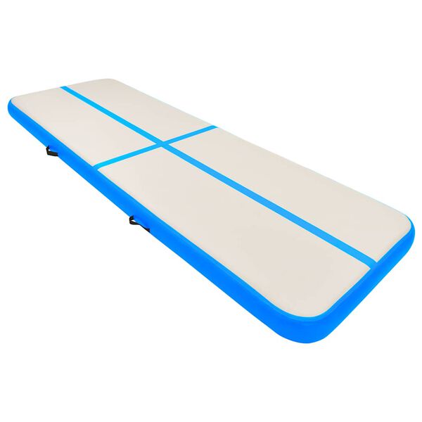 vidaXL Saltea gimnastică gonflabilă cu pompă albastru 300x100x15cm PVC