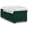 vidaXL Pat box spring cu saltea, verde &icirc;nchis, 90x200 cm, catifea