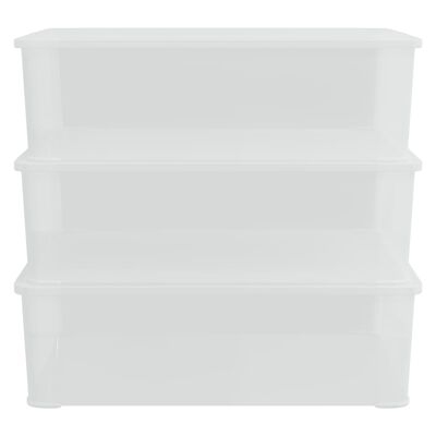 vidaXL Cutii de depozitare din plastic, 3 buc., 25 L, stivuibile