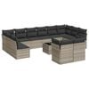 vidaXL Set canapele de grădină cu perne, 13piese gri deschis poliratan