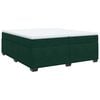 vidaXL Pat box spring cu saltea, verde &icirc;nchis, 200x200 cm, catifea