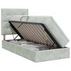 vidaXL Pat cu saltea și spațiu de depozitare Gri deschis 90 x 200 cm