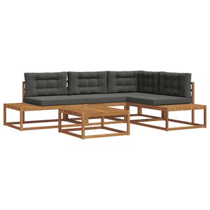 vidaXL Set de canapele de exterior Natural și Antracit