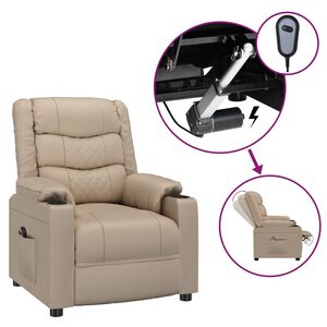 vidaXL Fotoliu rabatabil electric, cappuccino, piele ecologică