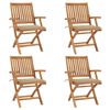 vidaXL Scaune grădină pliabile cu perne, 4 buc, lemn masiv tec