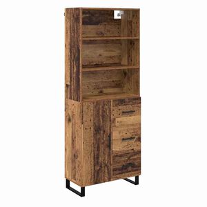 vidaXL Bufet cu sertar 2 pcs Lemn vechi Lemn compozit