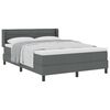 vidaXL Pat cu arcuri cu headboard Gri &icirc;nchis 200 x 160 cm țesătură