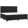 vidaXL Pat box spring cu saltea, negru, 200x200 cm, catifea
