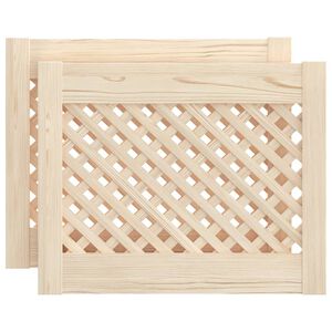 vidaXL Uși de dulap cu zăbrele 2 buc. 49,5x39,5 cm, lemn masiv de pin