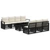vidaXL Set de canapele pentru grădină 8 buc. Negru și Alb crem