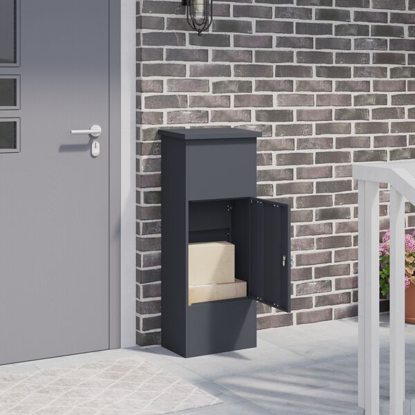 vidaXL Cutie pentru colet cu ușă Antracit 44,5 x 29 x 110,5 cm Oțel