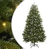 vidaXL Brad de Crăciun artificial 270 cm 300 LED-uri Alb cald Verde