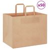 vidaXL Pungi de h&acirc;rtie 50 buc cu m&acirc;nere maro 32x22x24 cm