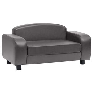 vidaXL Canapea pentru c&acirc;ini, gri, 80 x 50 x 40 cm, piele ecologică