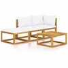 vidaXL Set mobilier grădină cu perne, 4 piese, crem, lemn masiv acacia