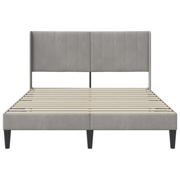 vidaXL Cadru de pat cu headboard Gri deschis 120 x 190 cm Catifea