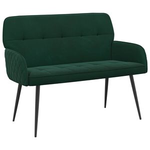 vidaXL Canapea cu 2 locuri și picioare de metal 2-Locuri Verde &icirc;nchis