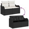 vidaXL Set de canapele pentru grădină cu pernă 5 pcs Negru Rattan poli