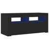 vidaXL Comodă TV cu lumini LED, negru, 90x35x40 cm