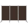 vidaXL Paravan de cameră cu 3 panouri, maro, 260 x 180 cm, textil