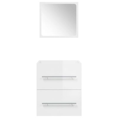 vidaXL Dulap de baie cu oglindă, alb extralucios, 41x38,5x48 cm