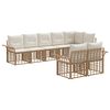 vidaXL Set de canapele de exterior 8 pcs Alb Natural și Crem poliratan