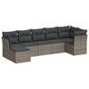 vidaXL Set canapele de grădină, 7 piese, cu perne, gri, poliratan
