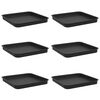 vidaXL Tavă Pătrată pentru Flori 6 buc. Negru 25,5 x 25,5 x 2,5 cm