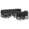 vidaXL Set de canapele de exterior 10 pcs Negru și Gri &icirc;nchis