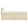 vidaXL Pat box spring cu saltea, crem, 100x200 cm, textil