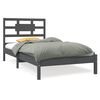 vidaXL Cadru de pat single, gri, 90x190 cm, lemn masiv