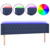 vidaXL Tăblie de pat cu LED, albastru, 203x16x78/88 cm, textil